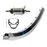 Rueda Trasera Winora Exal ZX19 Contrapedal Shimano 109mm 1v Plata