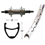 Rueda Trasera Winora Vuelta Airline 1 Eje Macizo 135mm 8/9v Plata Mate